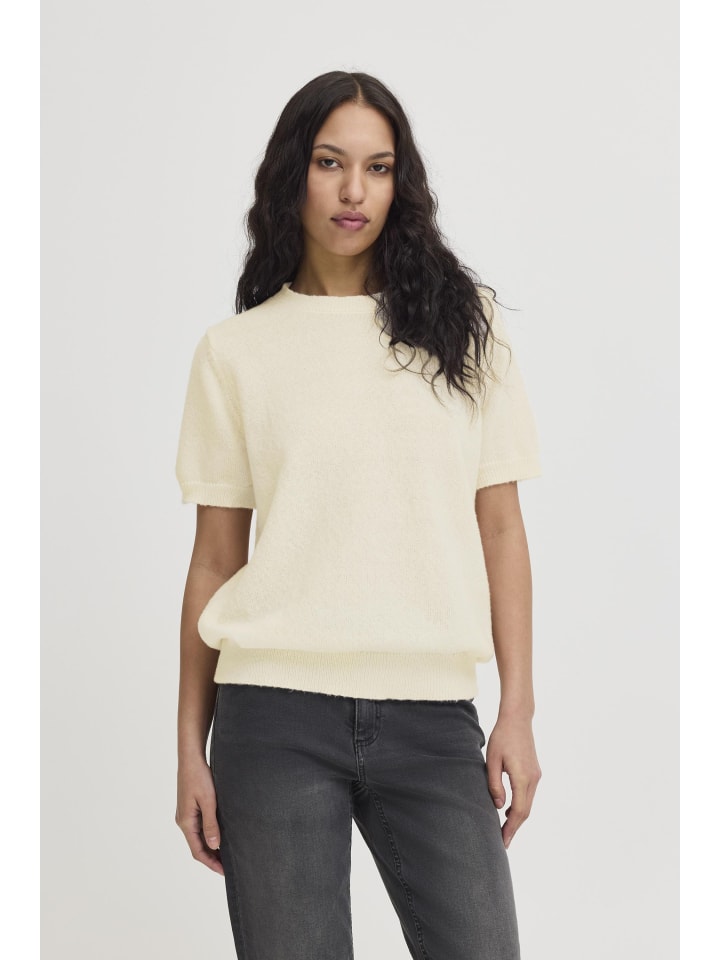ICHI Rundhalsshirt in Natur günstig kaufen