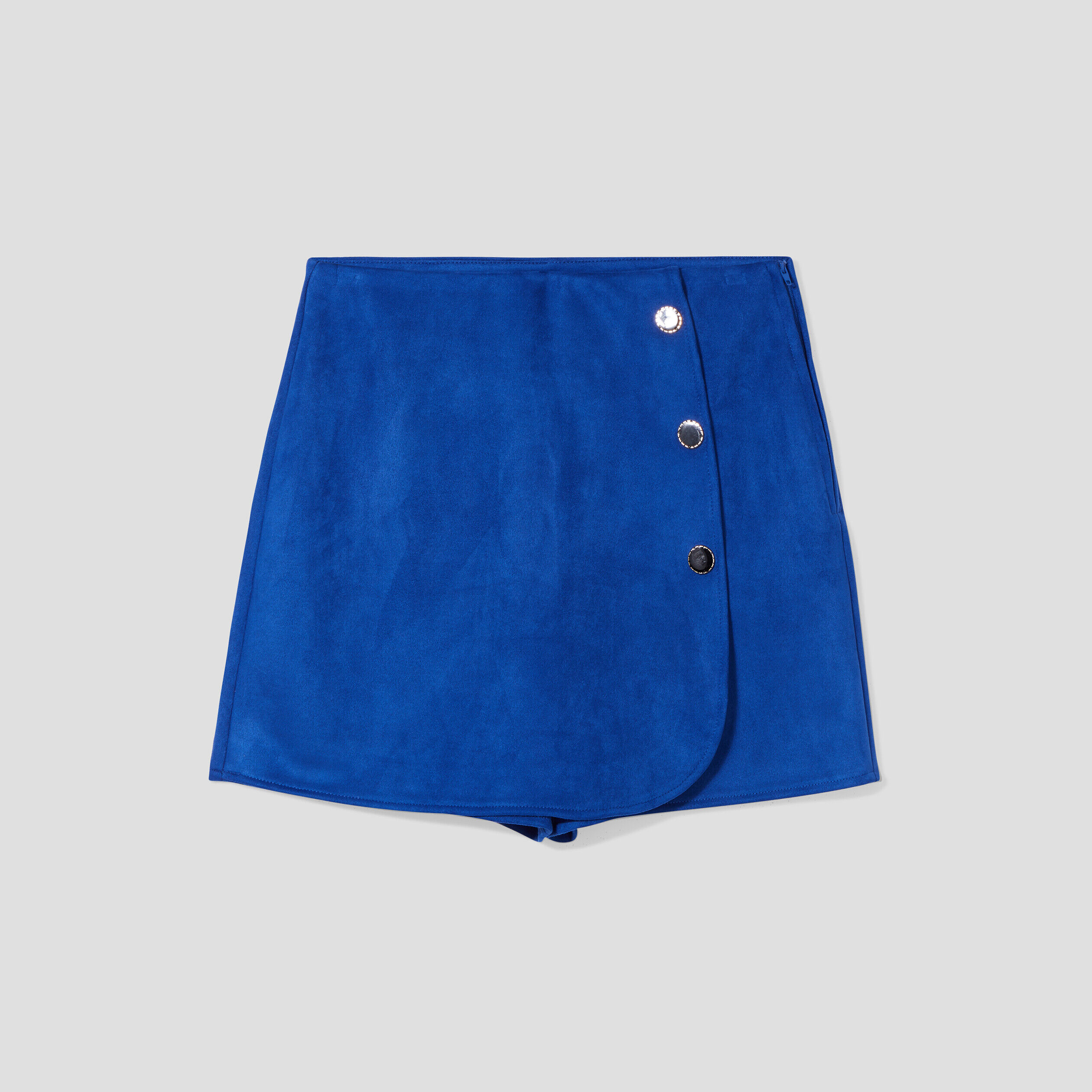 Jupe-short droite suédine bleu electrique femme | Cache Cache