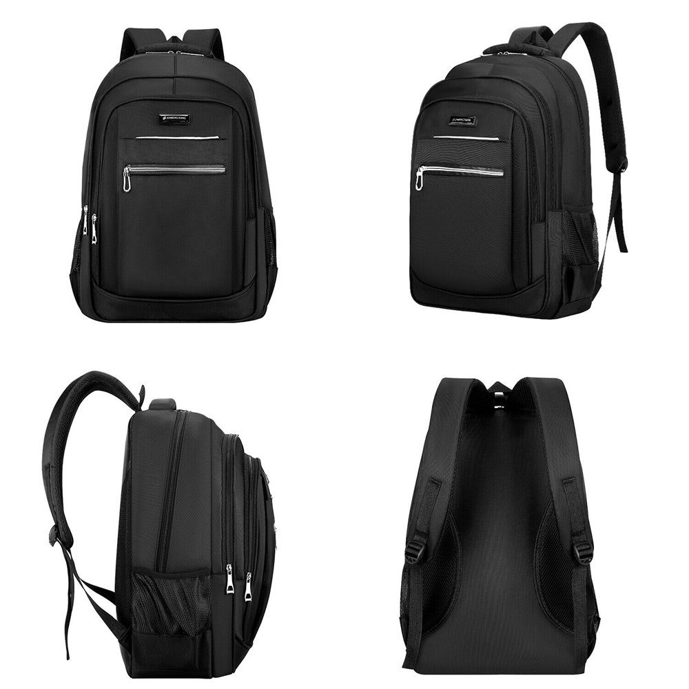 AKKEE Laptoprucksack Laptop Rucksack Rucksäcke Schulrucksack Wasserbeständig Laptoptasche (1Stk, 40L, Schulrucksack, mit Reißverschluss), für Business/Schule/Reisen/Frauen/Männer-Schwarz