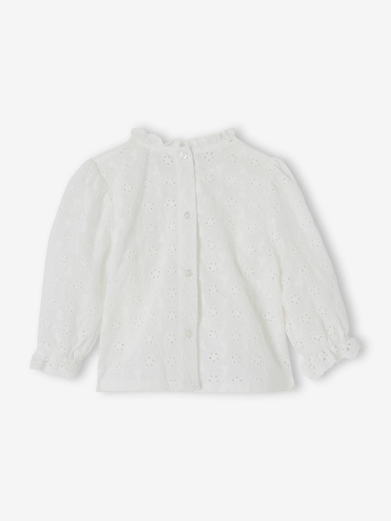 Vertbaudet Mädchen Baby Volantbluse - weiß