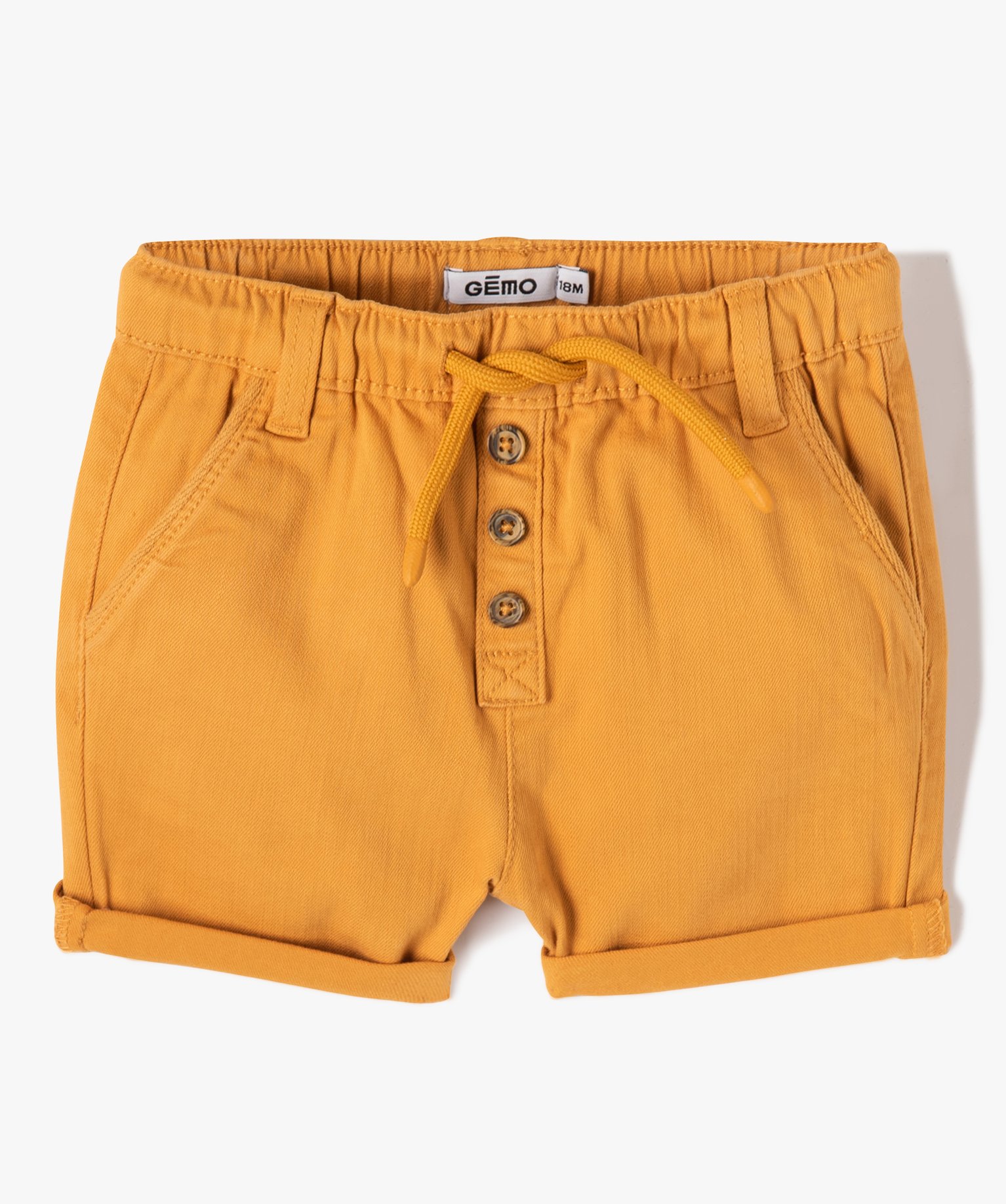 Short bébé Garçon en denim coloré camel | GEMO