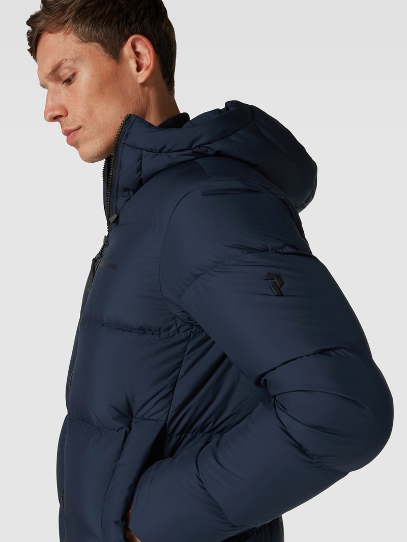 Daunenjacke mit Kapuze Modell 'Rivel' in marineblau