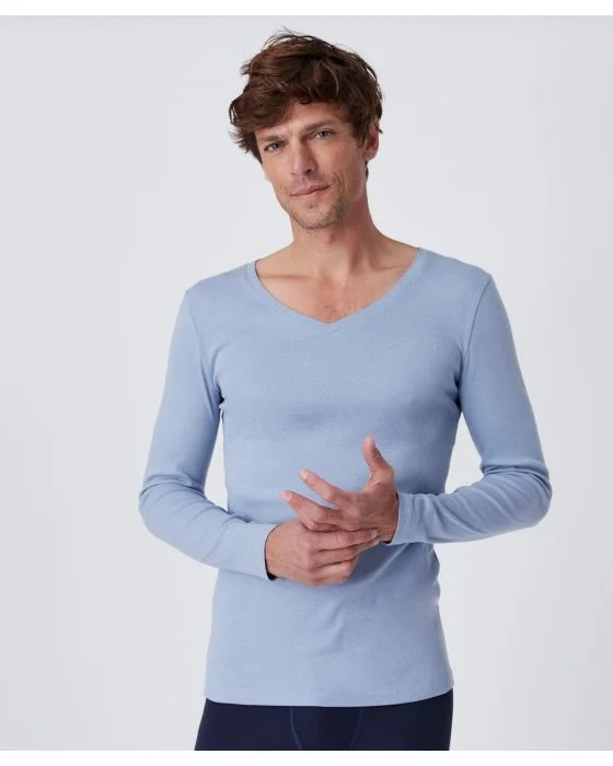 Lot de 2 tee-shirts Essential col V, manches longues