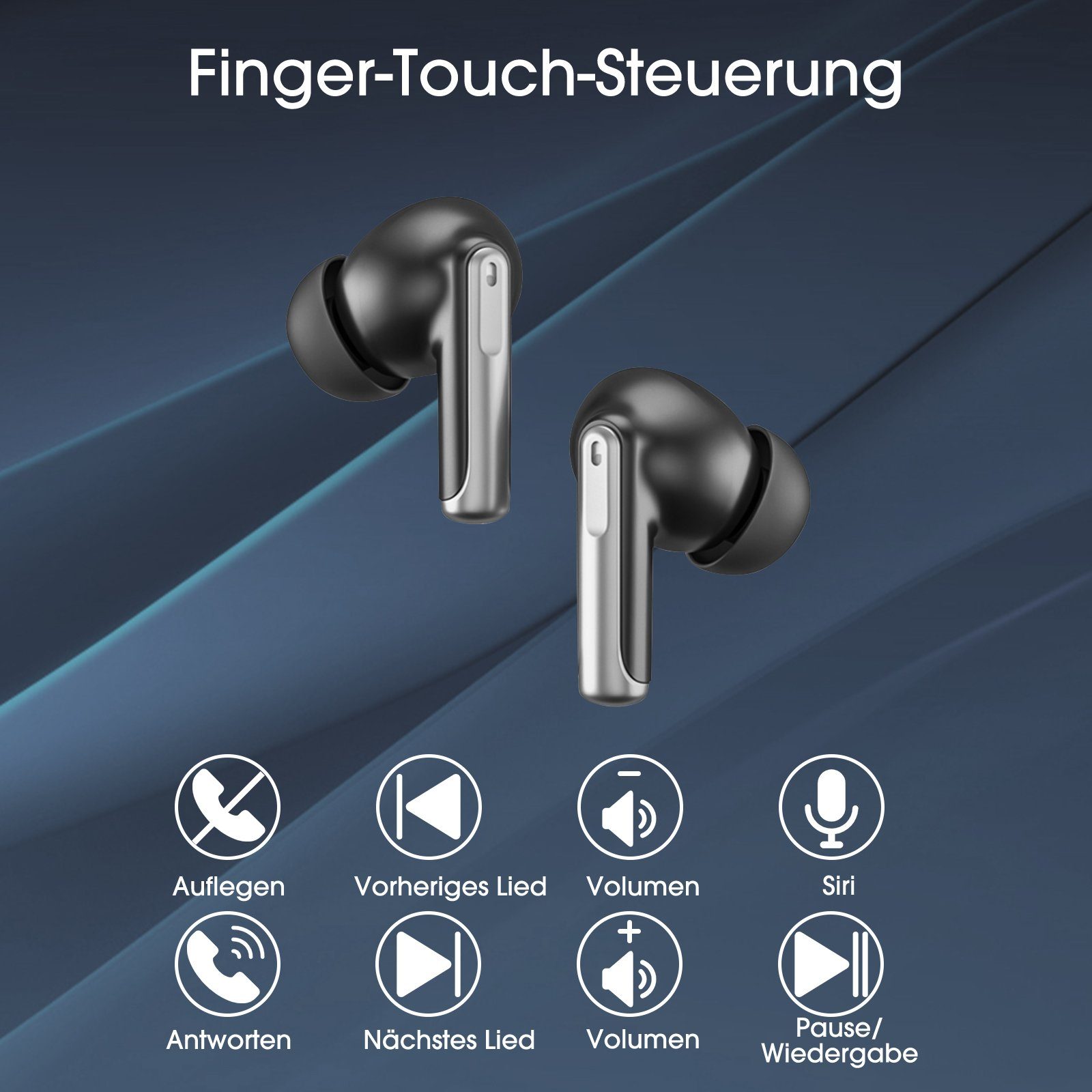 Yuede Bluetooth 5.3 Kopfhörer, Earbuds Kabellos mit LED-Ladebox In-Ear-Kopfhörer (Immersives HIFI-Stereo, Bluetooth Kopfhorer mit LED-Ladebox, ENC HD Anruf, One Step Pairing, 10-mm-Schwingspule)