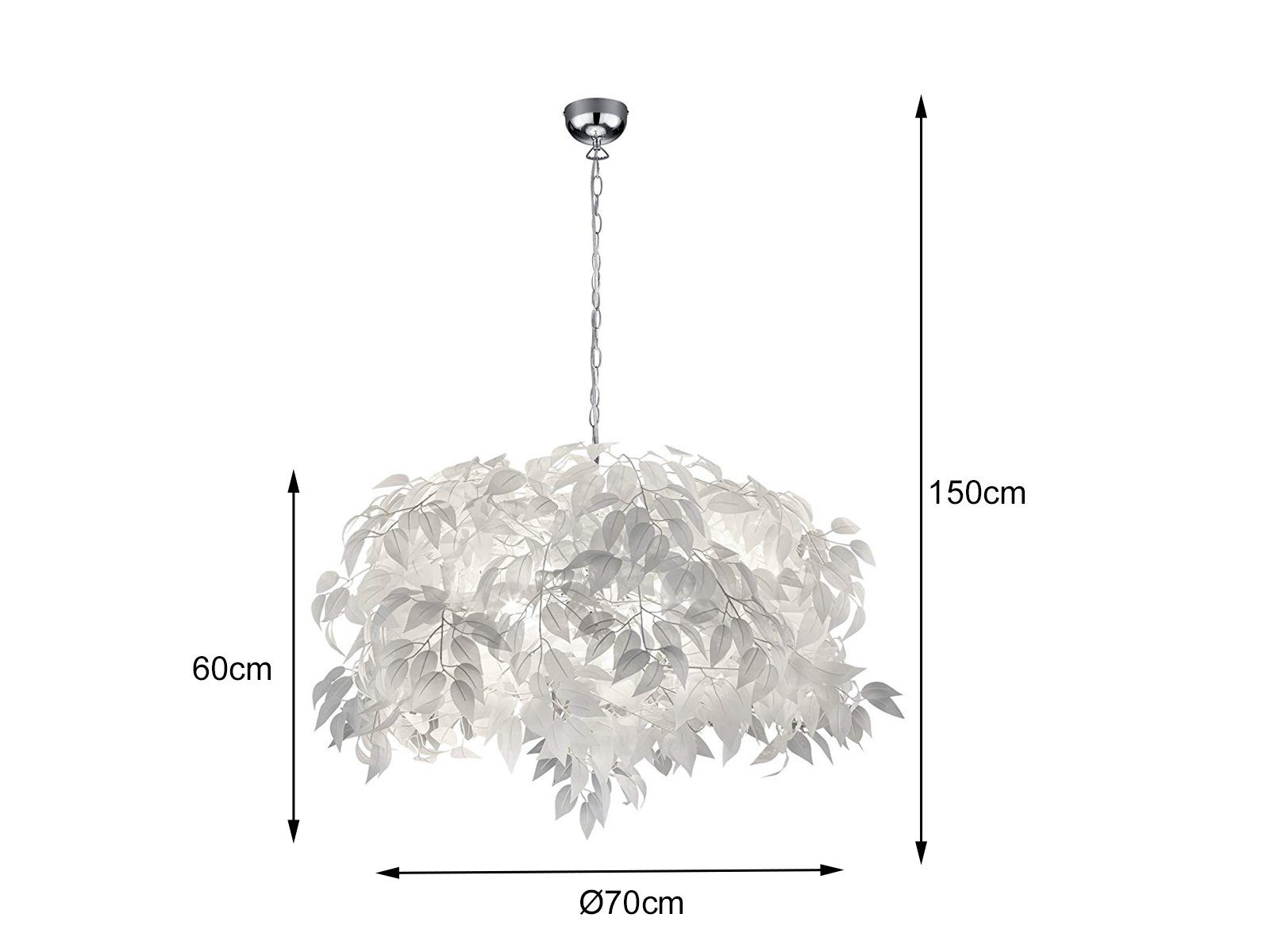meineWunschleuchte LED Pendelleuchte, Dimmfunktion, LED wechselbar, Warmweiß, groß-e ausgefallene Designer-lampen für Esstisch & Treppenhaus, Ø70cm