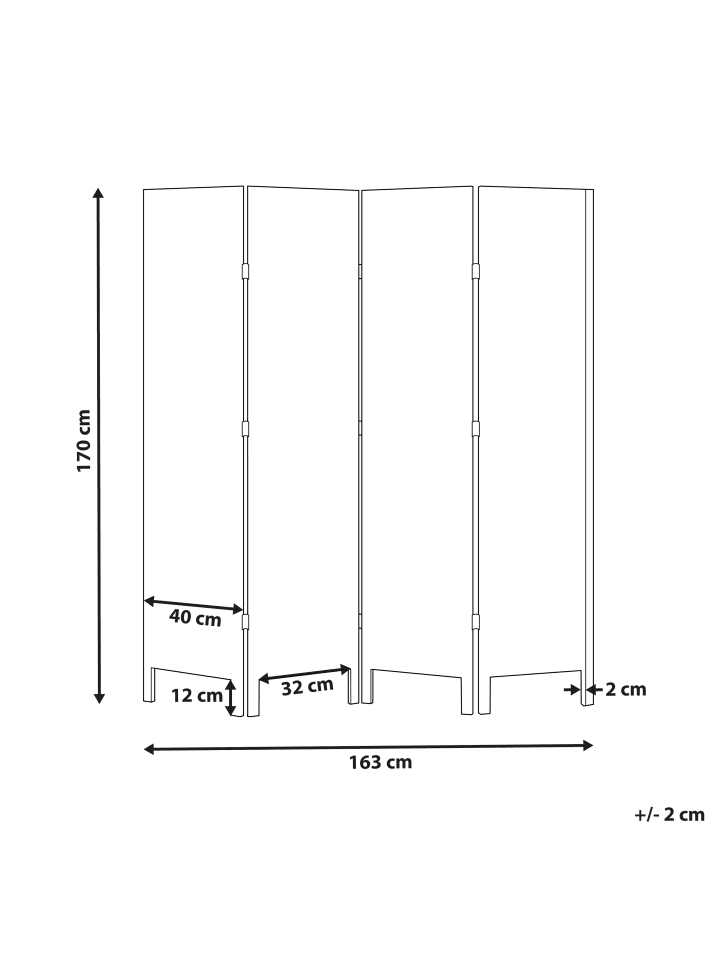 Beliani Paravent AVENES in Weiß - (W) 163 x (H) 170 x (L) 2 cm günstig kaufen onesize