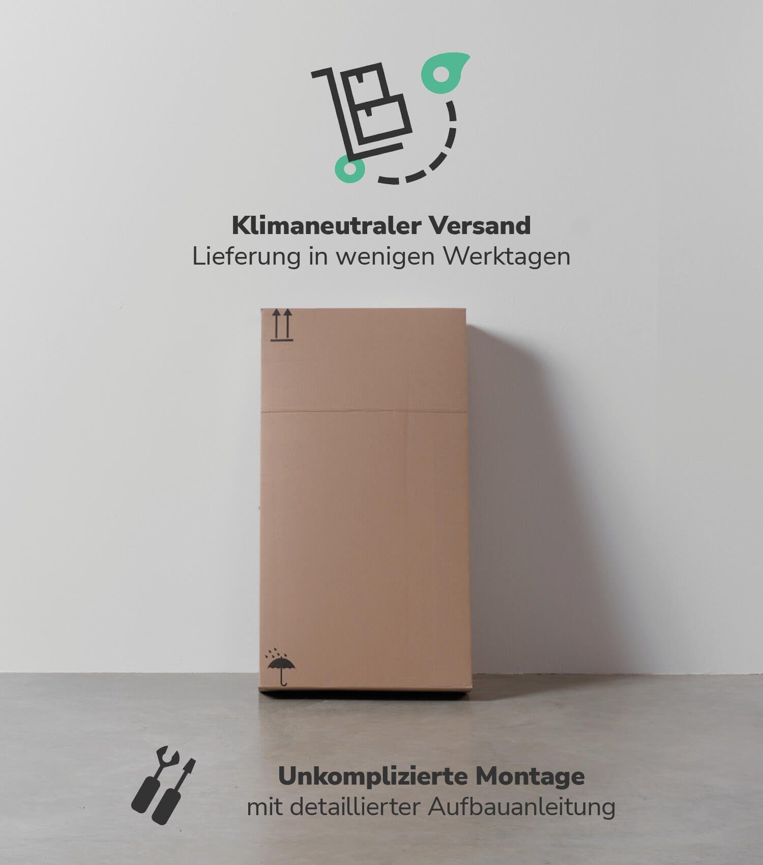 mokebo Mehrzweckschrank Der Praktische (90cm Höhe) Apothekerschrank, Vorratschrank, Schuhschrank, Küchenschrank Weiß