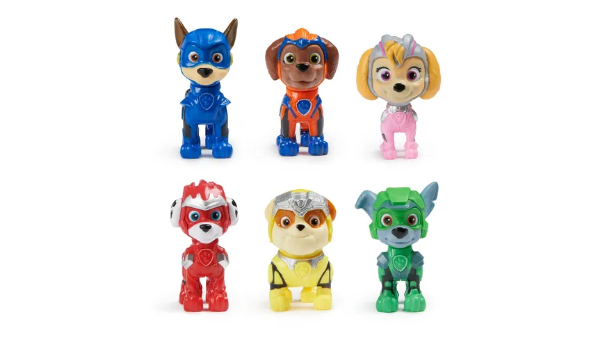 Spin Master - PAW Patrol: Der Mighty Kinofilm, Geschenkset mit 6 Superhelden-Spielfiguren