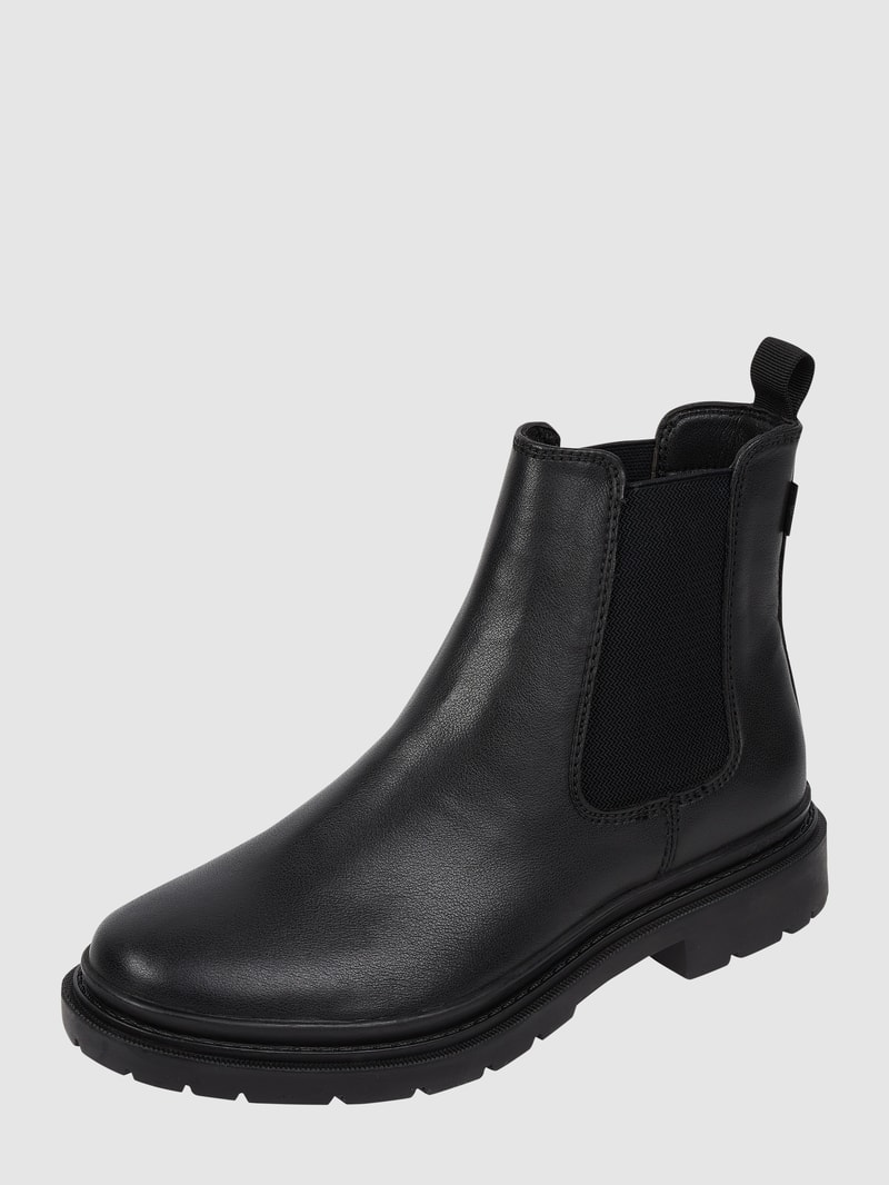 Chelsea Boots in Leder-Optik Modell 'Trooper' in schwarz