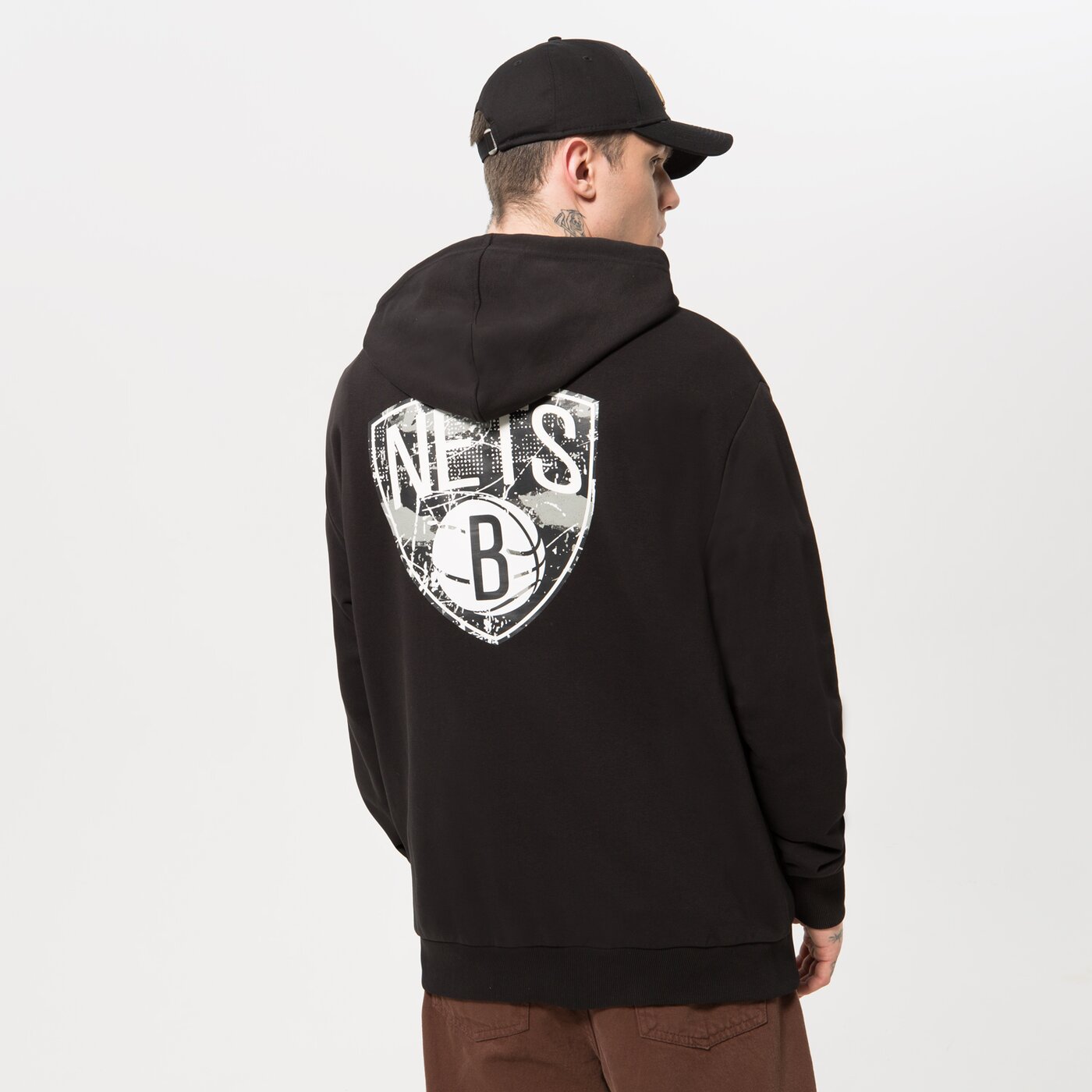 NEW ERA HOODIE INFILL TEAM LOGO NETS BROOKLYN NETS Schwarz