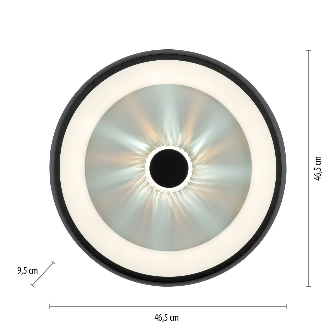 JUST LIGHT LED Deckenleuchte VERTIGO, CCT, dimmbar, Fernbedienung, Ø46,5 cm, Kristall-Effekt