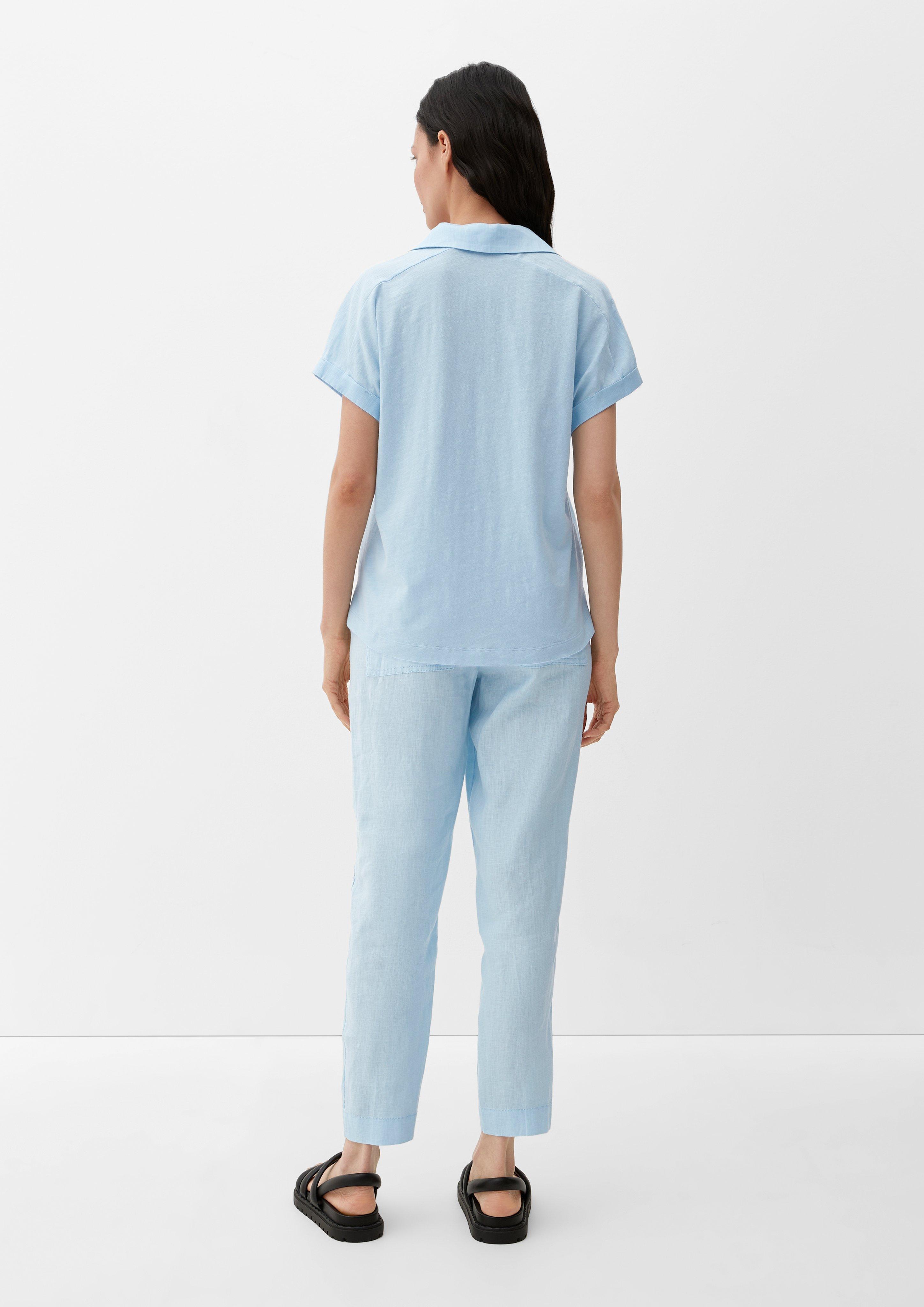 Blusenshirt mit Leinen-Front  2132144-5081