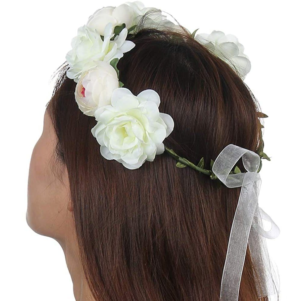 FeelGlad Haarband Blumenkranz Blume Krone Stirnbandfür Damen Hochzeit Zeremonie Party