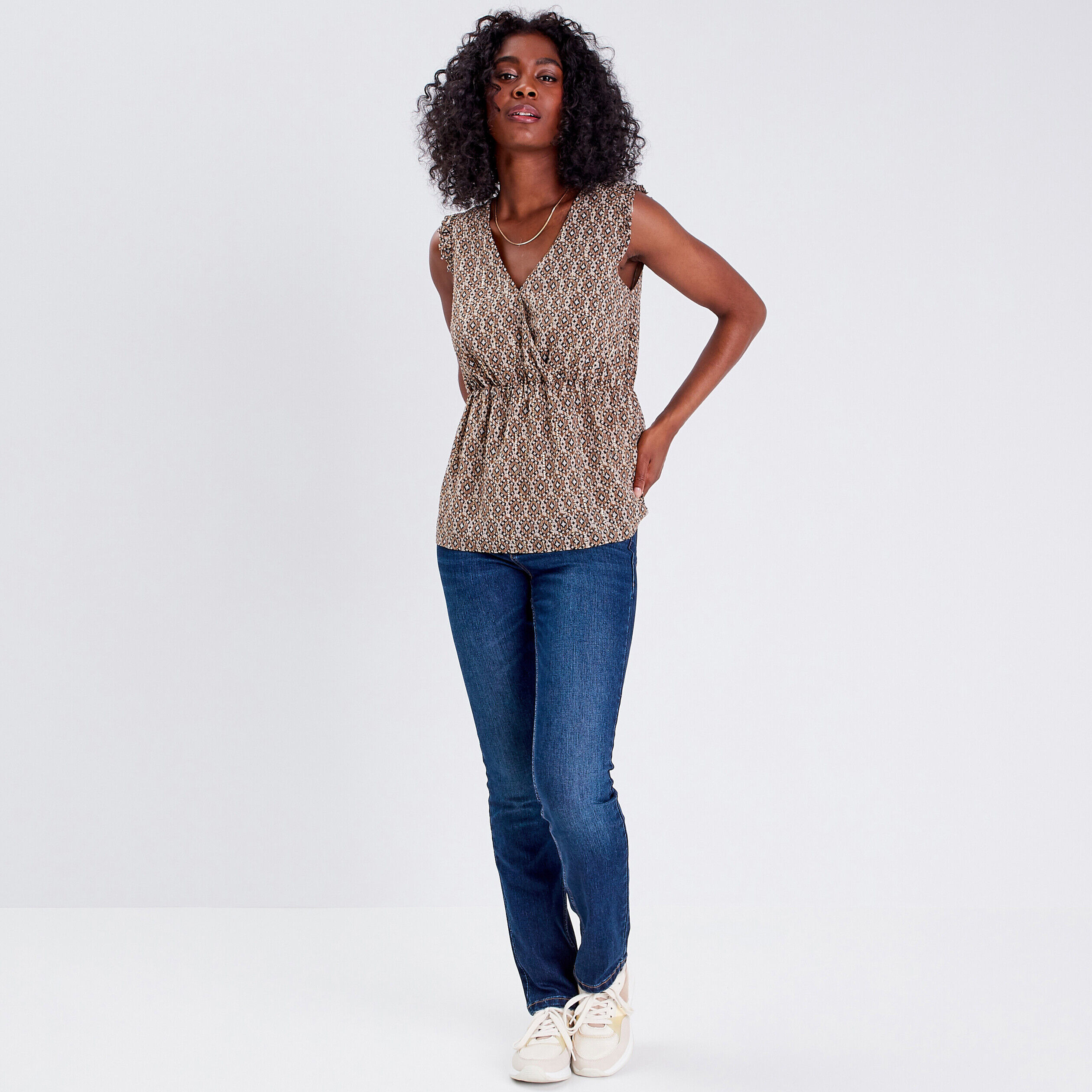 Blouse sans manches beige femme | Cache Cache