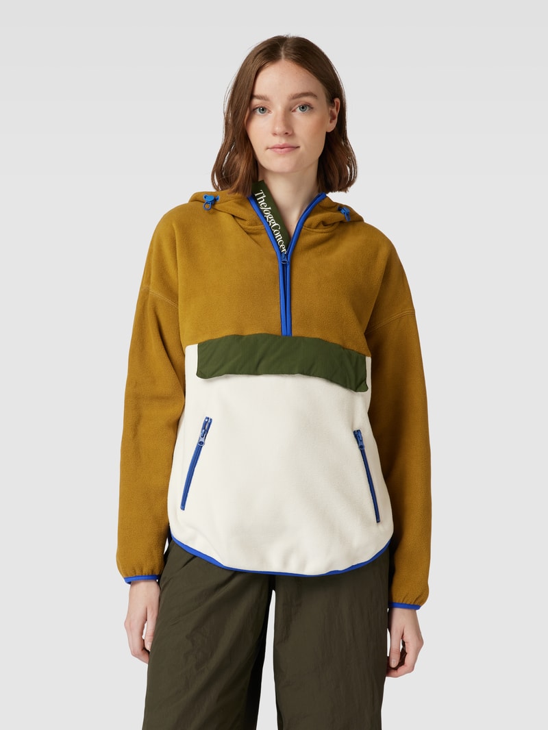 Fleecejacke mit Kapuze Modell 'CLARA' in camel