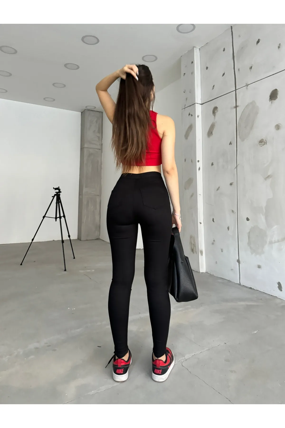 BİKELİFE  Schwarze Lycra-Leggings für Damen