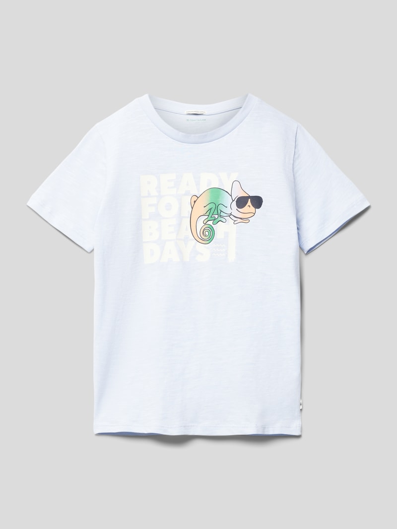 T-Shirt mit Motiv-Print in bleu