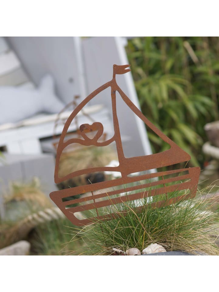 UNUS Gartenstecker Rost Segelboot in Braun günstig kaufen