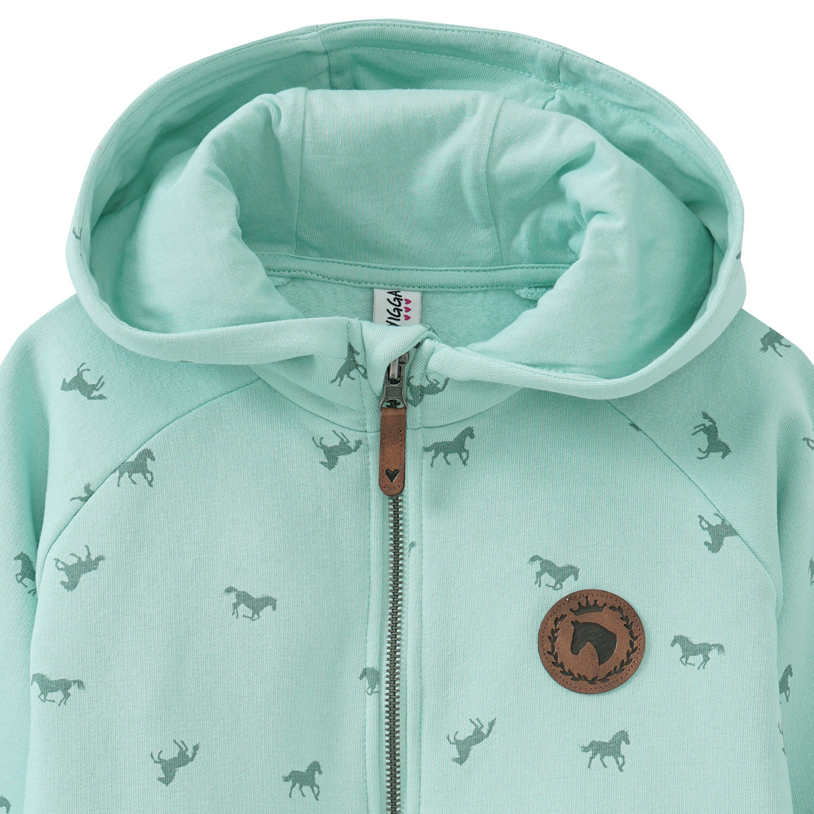 Mädchen Sweatjacke mit Pferde-Allover