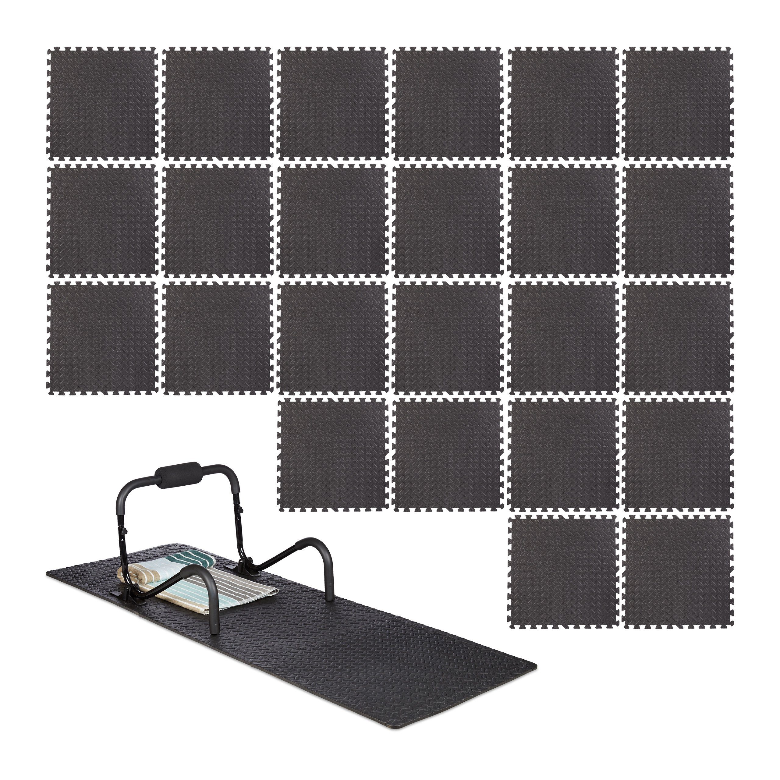 relaxdays Bodenmatte 24 x Schutzmatte Boden Set