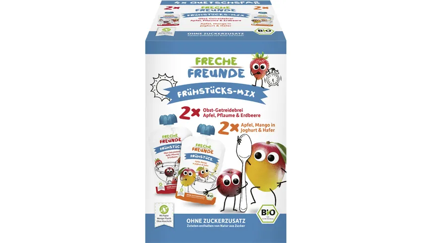 Freche Freunde Bio Quetschie MultiPack Frühstücks-Mix 400 g
