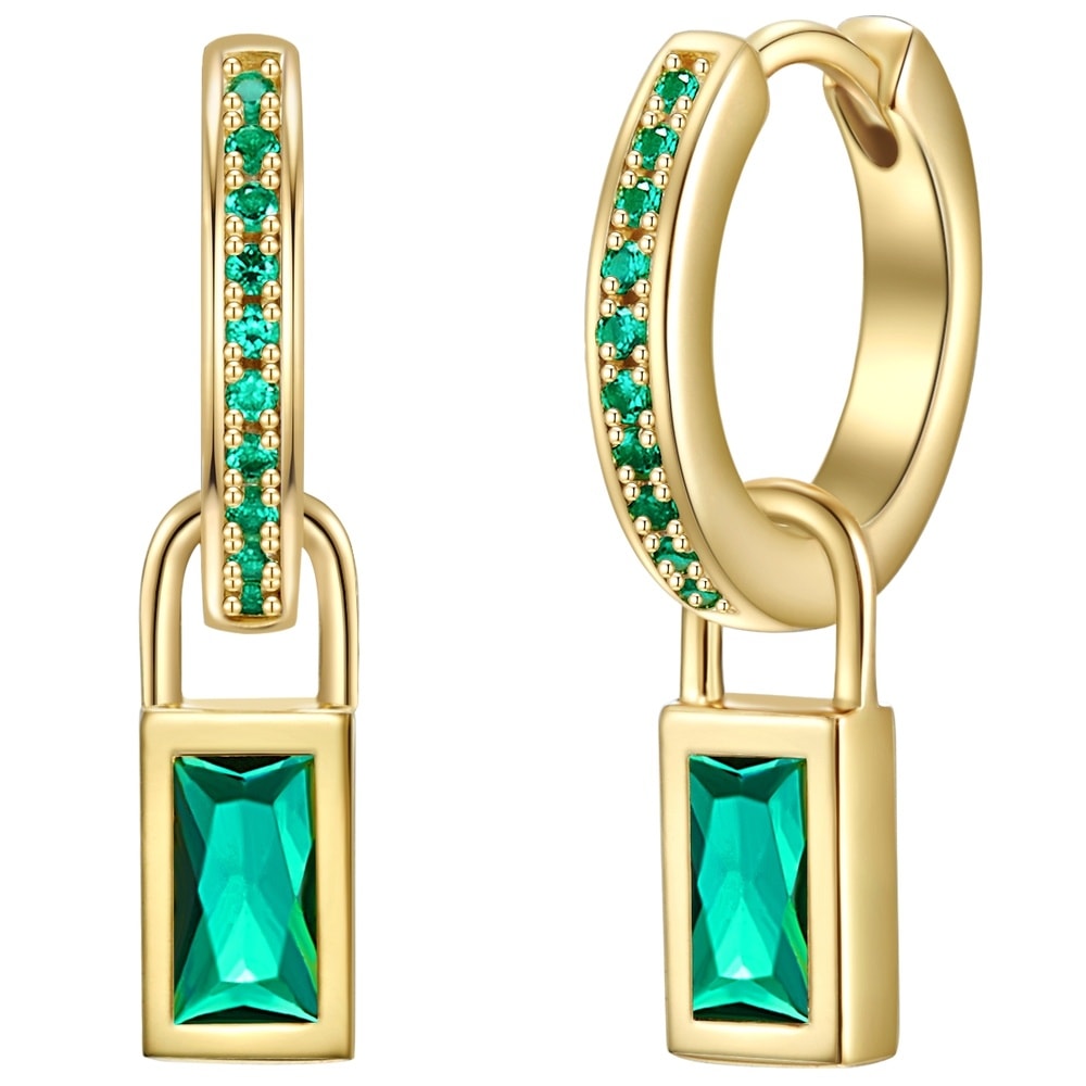 Glanzstücke München Créoles en argent Argent sterling Oxyde de zirconium (CZ) en Or jaune Boucles d'oreilles
