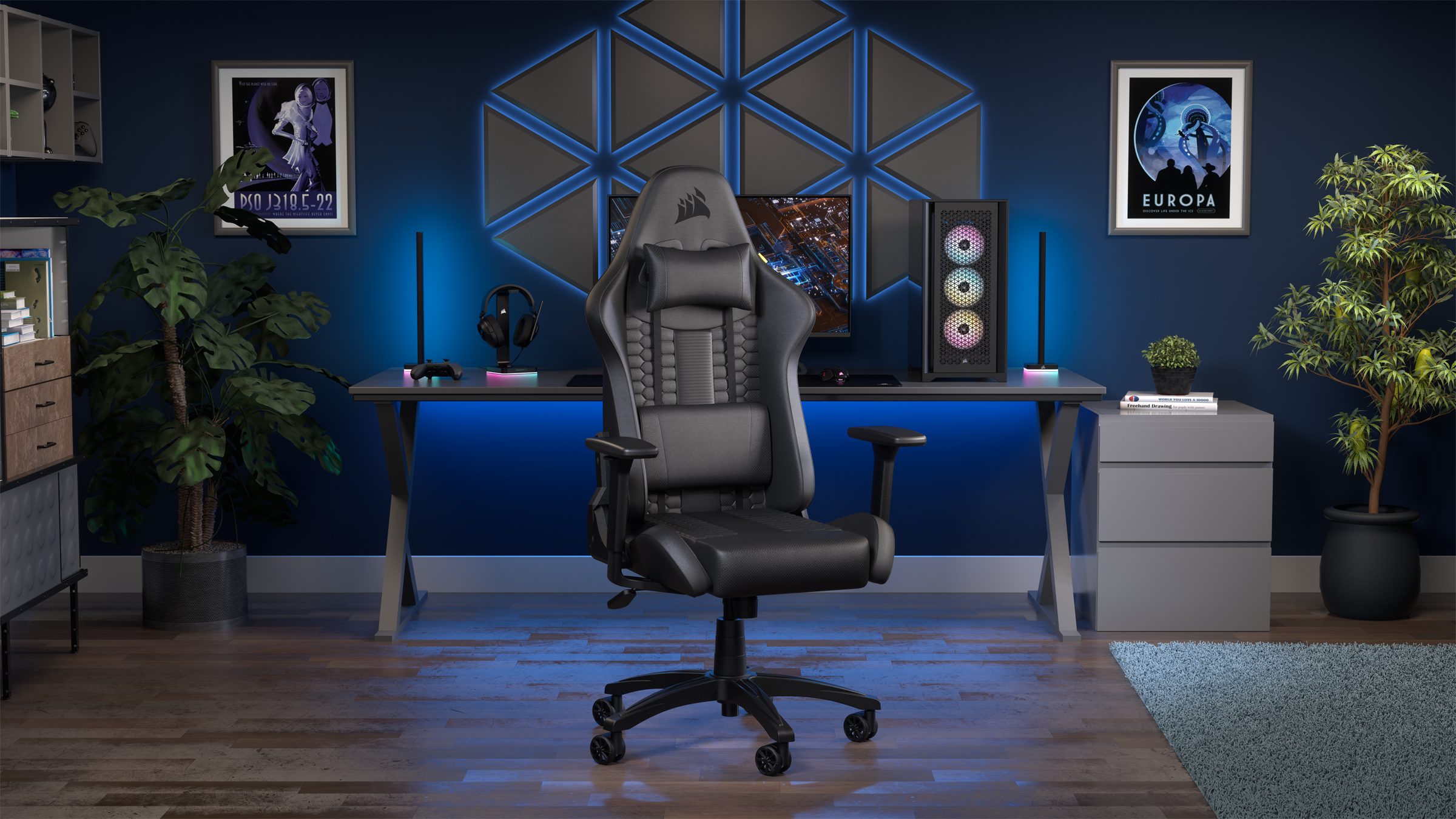 Corsair Gaming-Stuhl TC100 RELAXED - Leatherette (Black)
