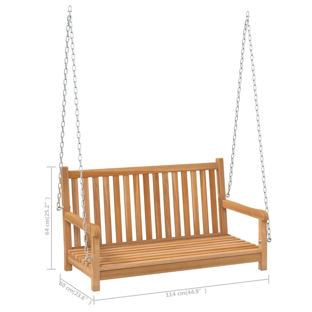 vidaXL Hollywoodschaukel Hollywoodschaukel Massivholz Teak 114x60x64 cm, 1 tlg.