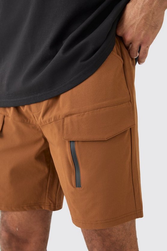 Lockere elastische Lightweight Stretch Cargohose mit Reißverschluss