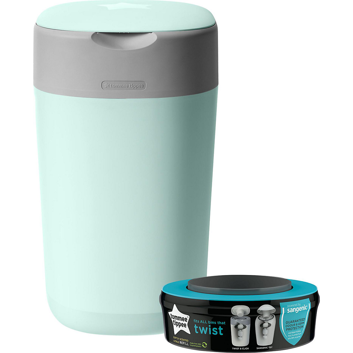 Tommee Tippee Windeleimer Twist & Click Sangenic, grün