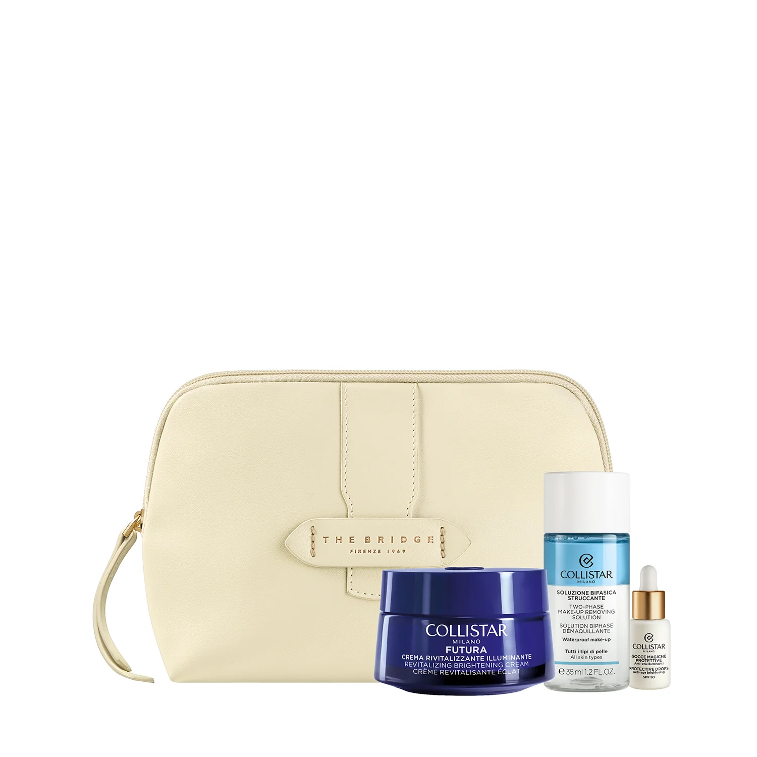 Set de regalo Futura Revitalizing Illuminating Cream - Set de regalo iluminador, crema de día iluminadora, desmaquillante de ojos, tratamientos protectores