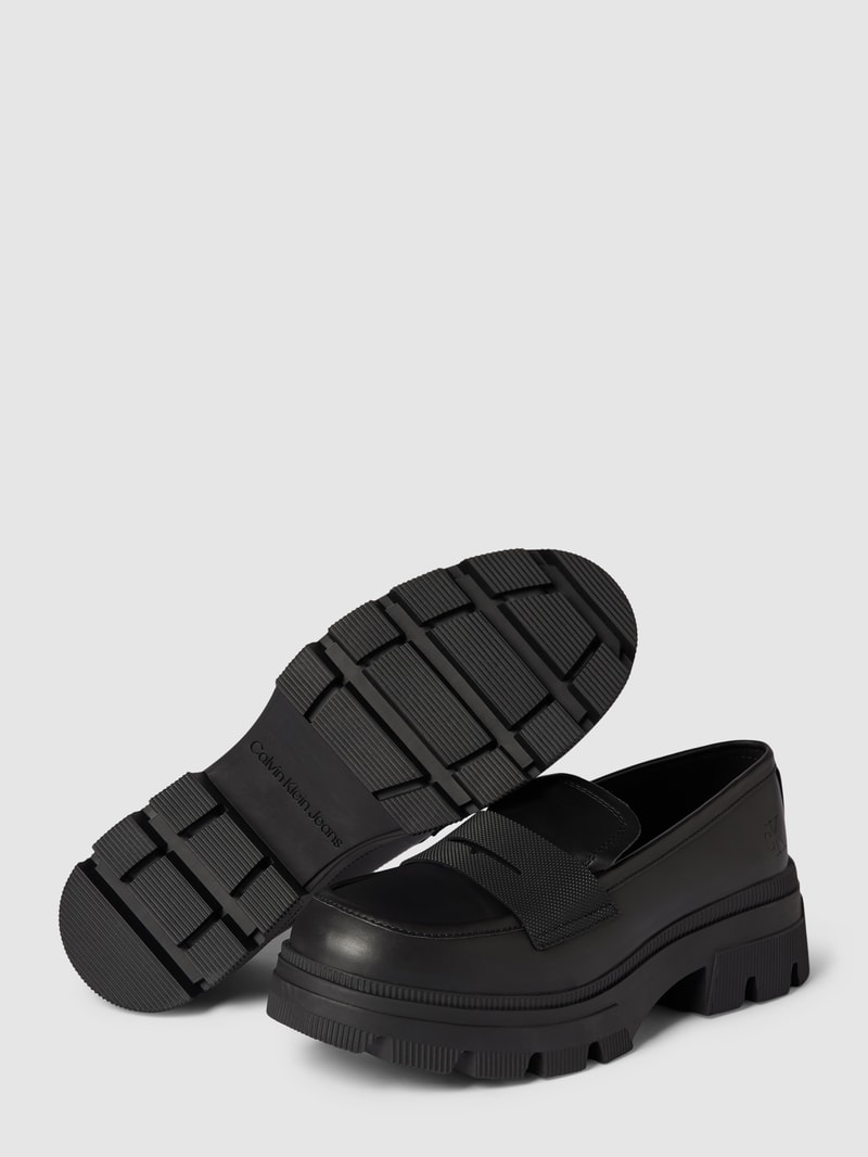 Penny-Loafer mit Plateausohle Modell 'CHUNKY COMBAT' in schwarz