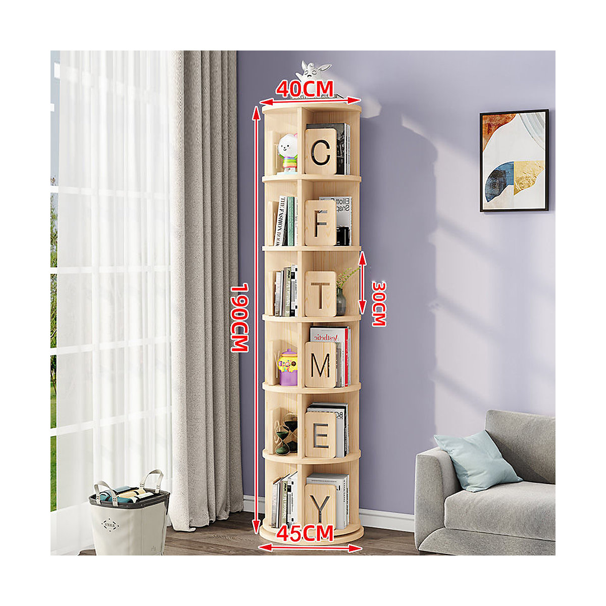 Drehbares Bücherregal