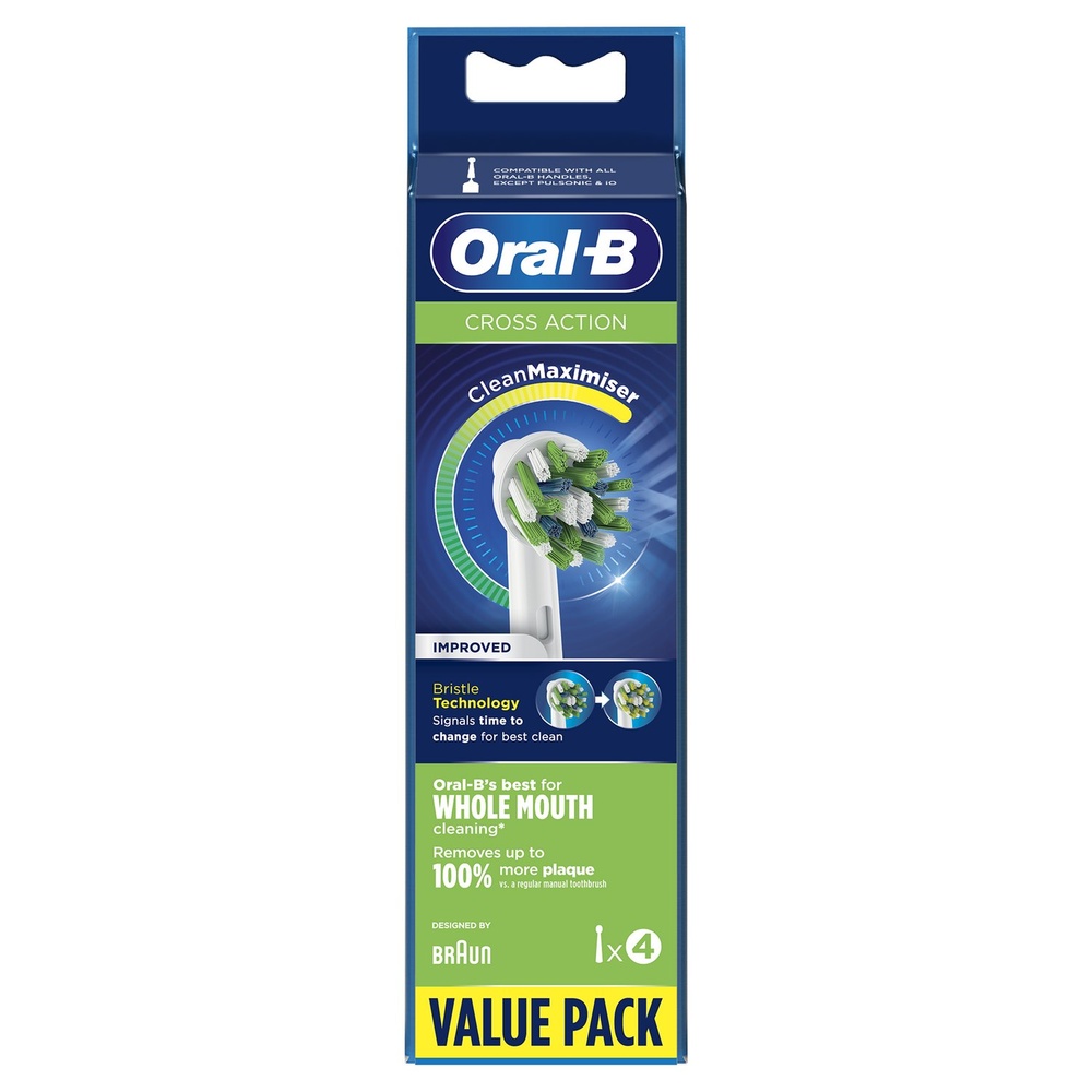 oral-b Oral-B CrossAction Brossette Avec CleanMaximiser, 4 Brossettes De Rechange