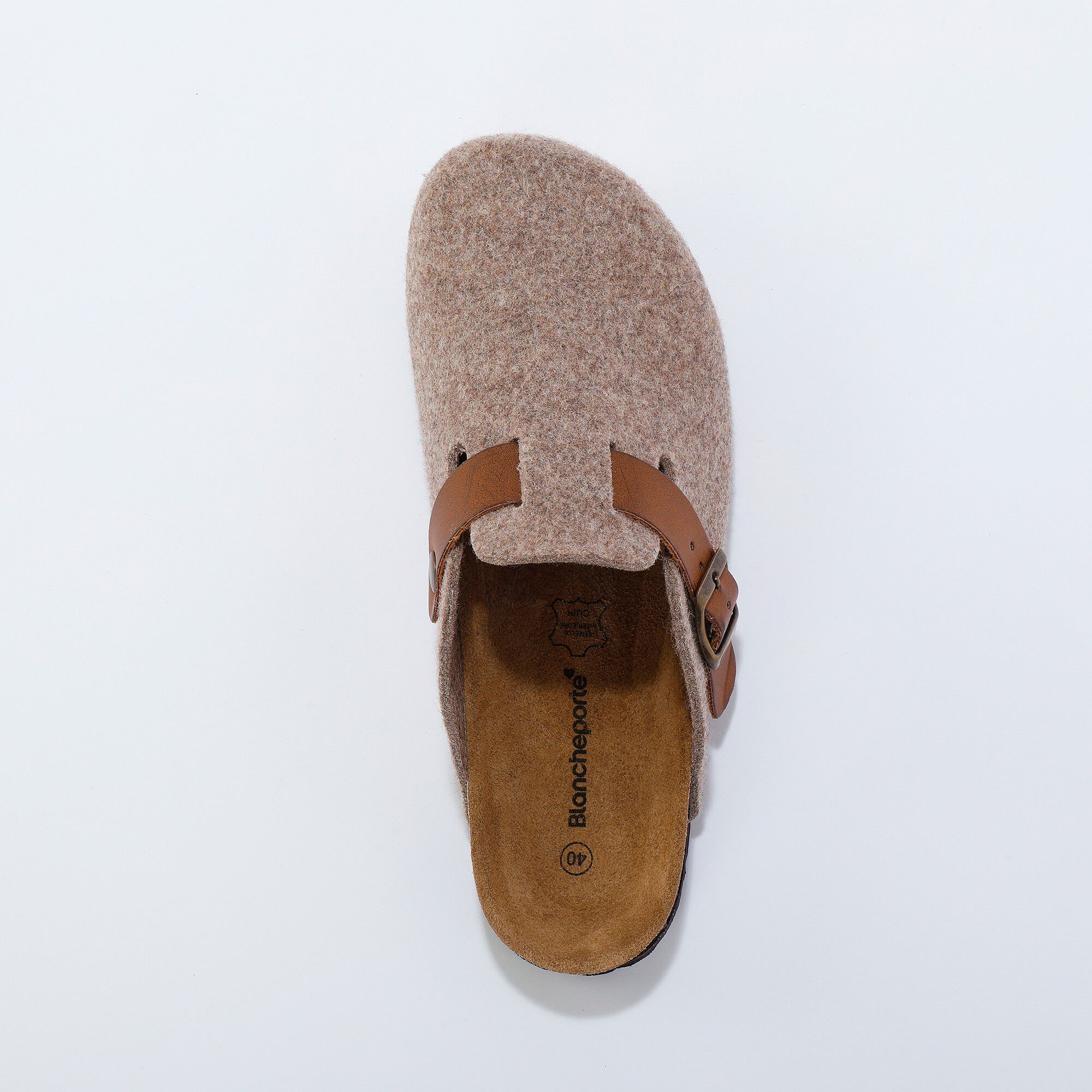 Mules sabot feutrine à boucle