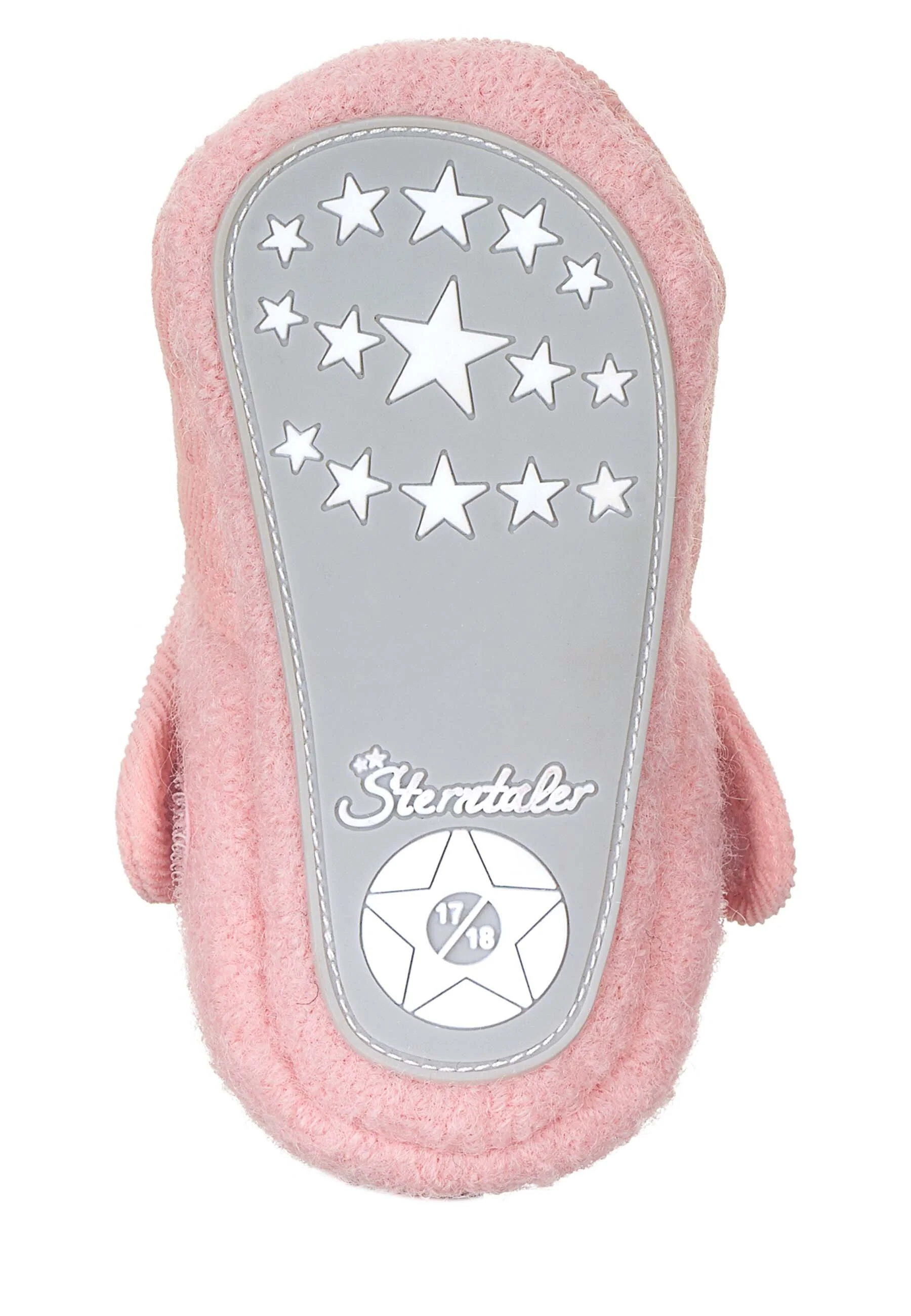 Baby-Krabbelschuhe Reh aus Filz und Cord, Flieder