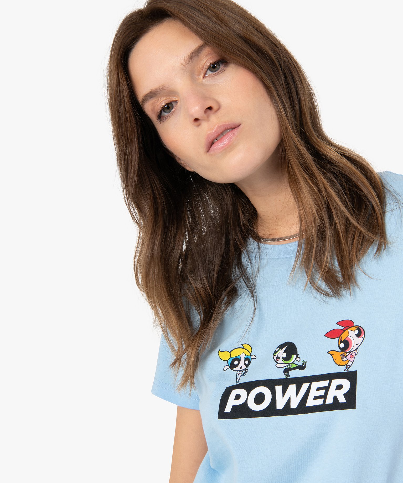 Tee-shirt femme avec motif – Powerpuff Girls bleu | GEMO