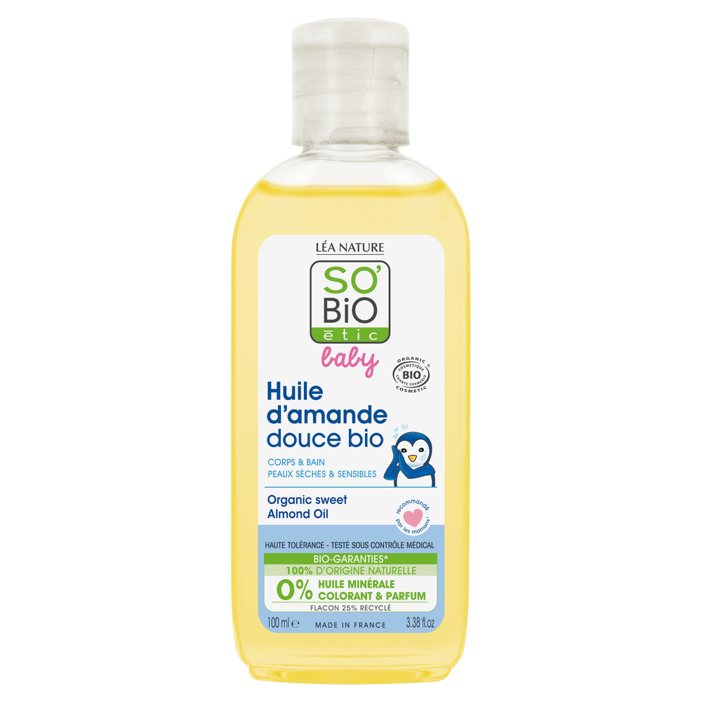 LÉA NATURE SO BiO étic Huile d'amande douce bio, corps & bain,haute tolérance Huile végétale