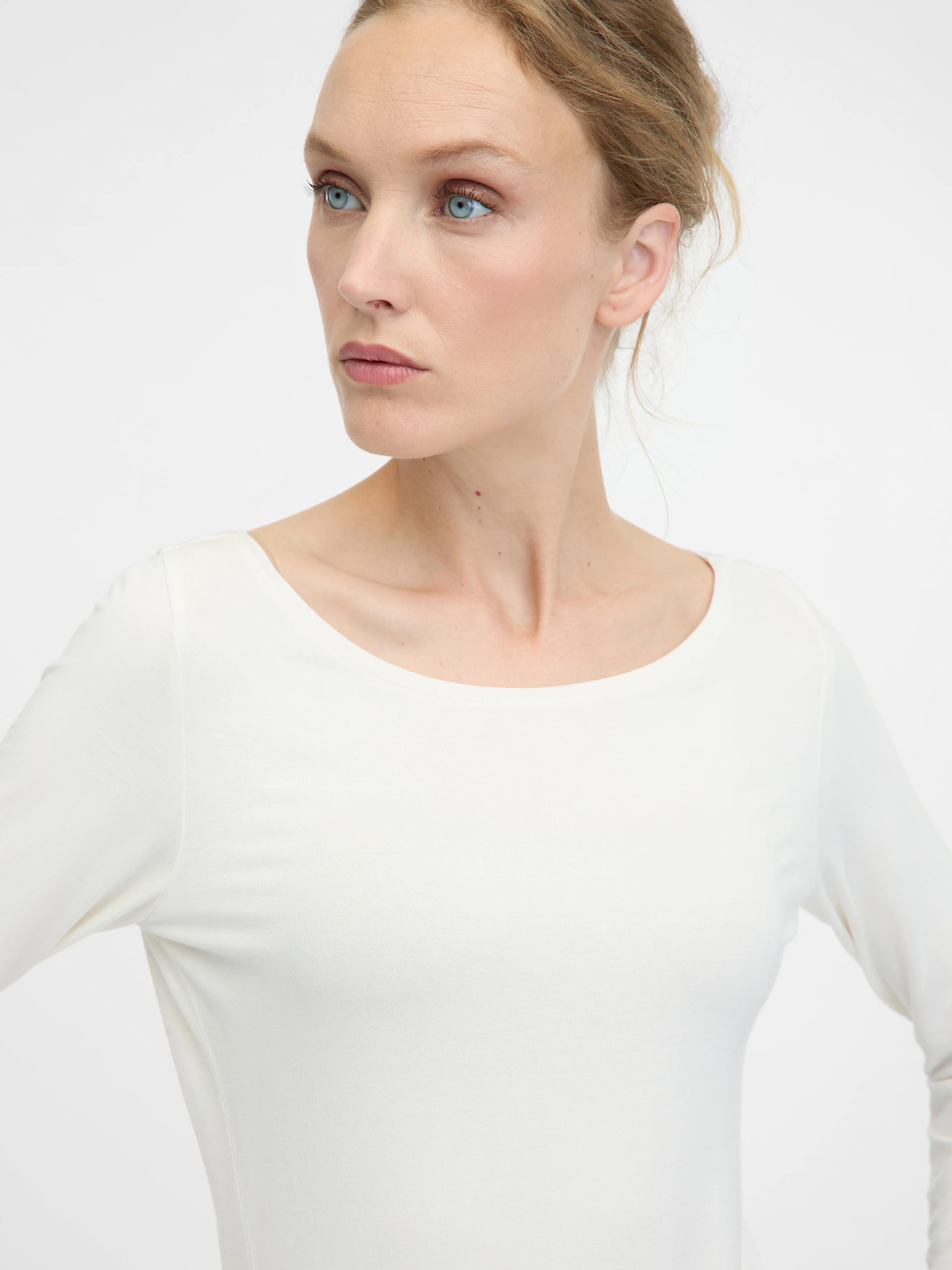 Weißes Langarm-T-Shirt für Frauen ORSAY