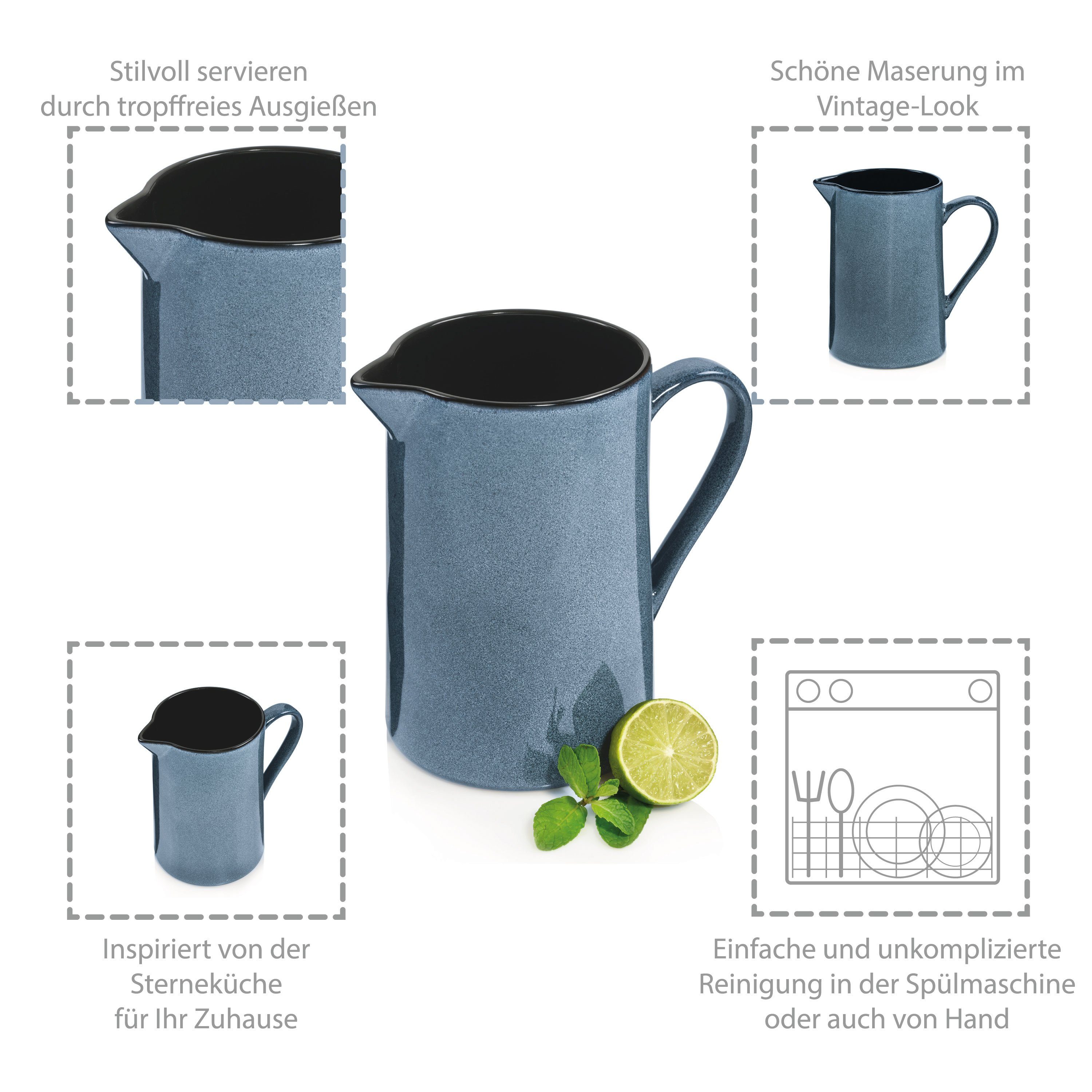 SÄNGER Wasserkrug Darwin, (1-tlg., Wasserkrug), Blau, Handmade