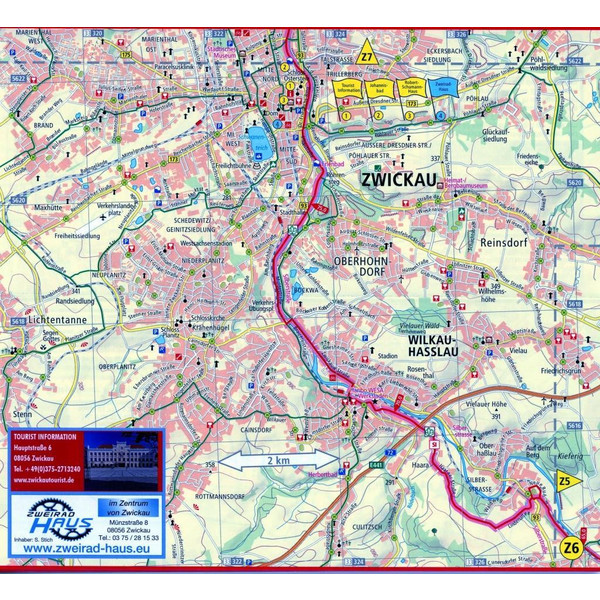 Mulderadweg 1 : 50 000 - Fahrradkarte