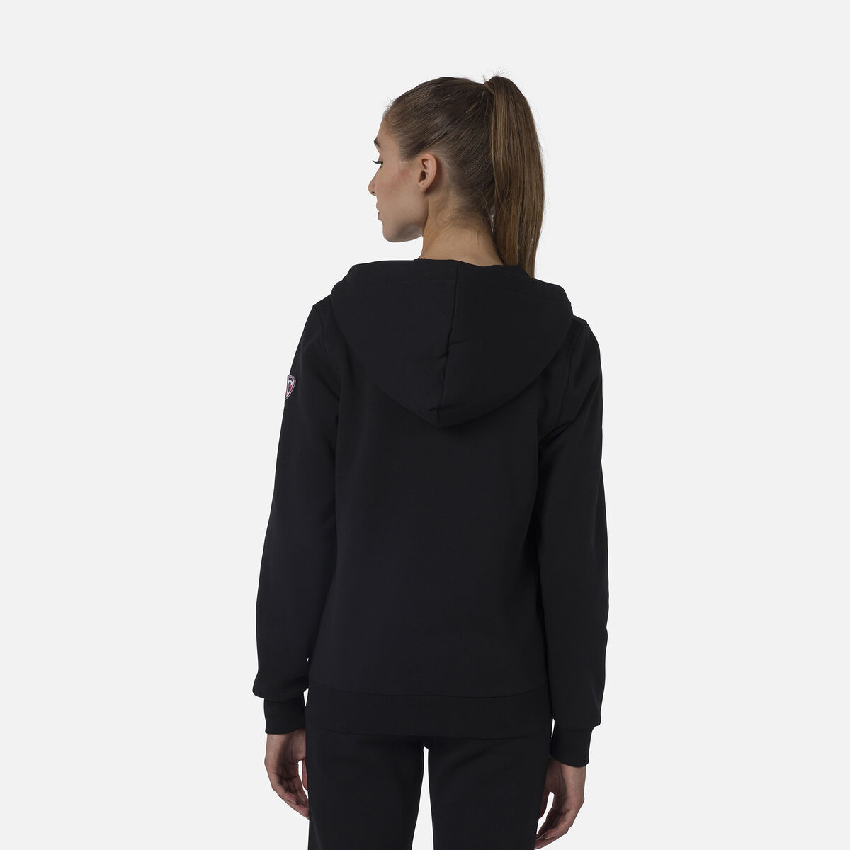 Logo Damensweatshirt mit Kapuze und durchgehendem Reißverschluss