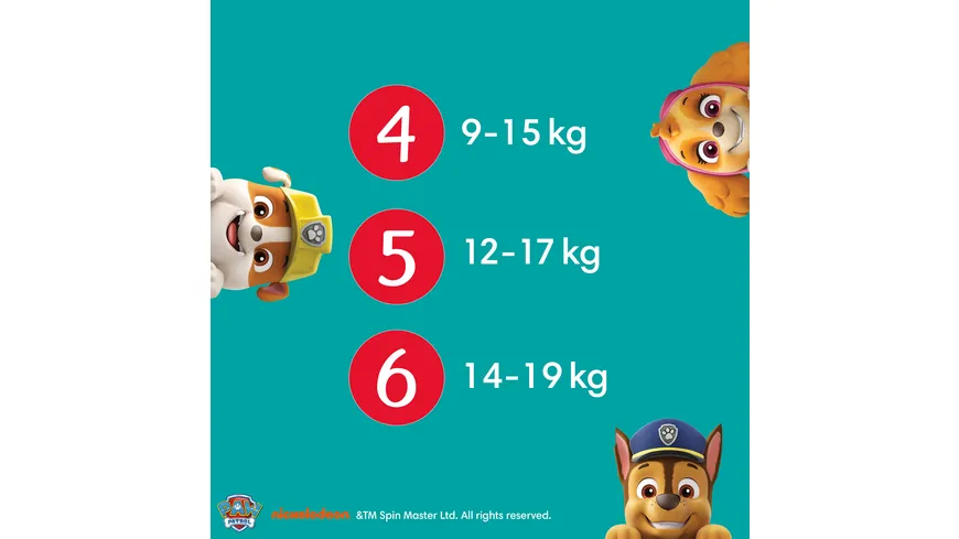 Pampers Baby-Dry Pants Paw Patrol Windeln Gr.5 Junior 12-17kg Monatsbox