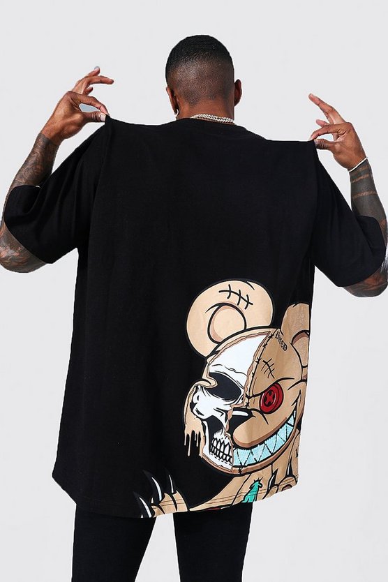 Oversize Official Man T-Shirt mit Teddy-Print