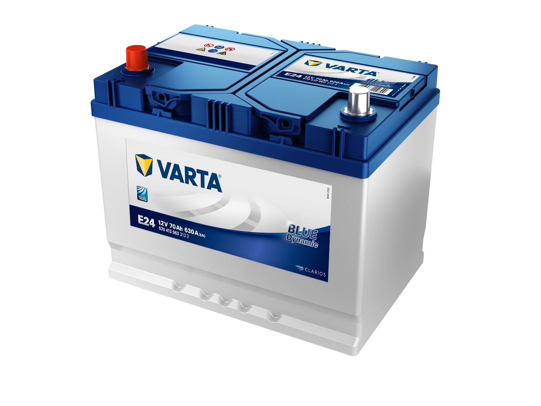 VARTA Blue Dynamic Autobatterie, E24, 5704130633, 70 Ah, 630 A - ATU