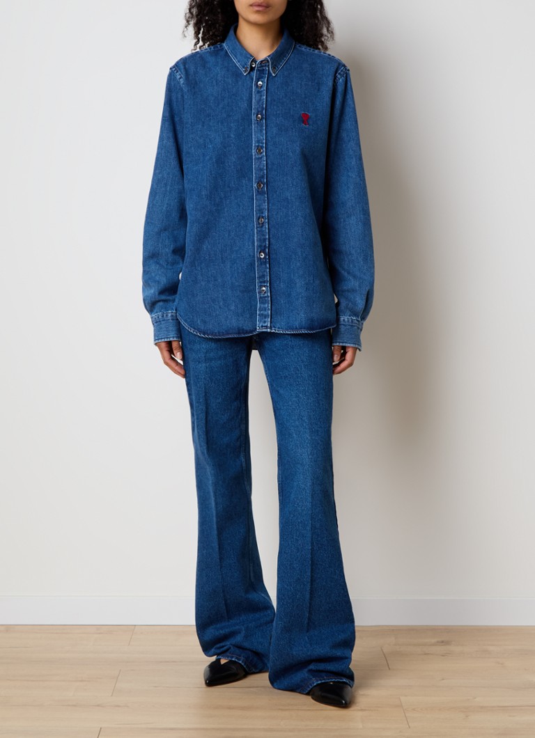Bluzka jeansowa AMI Paris z logo