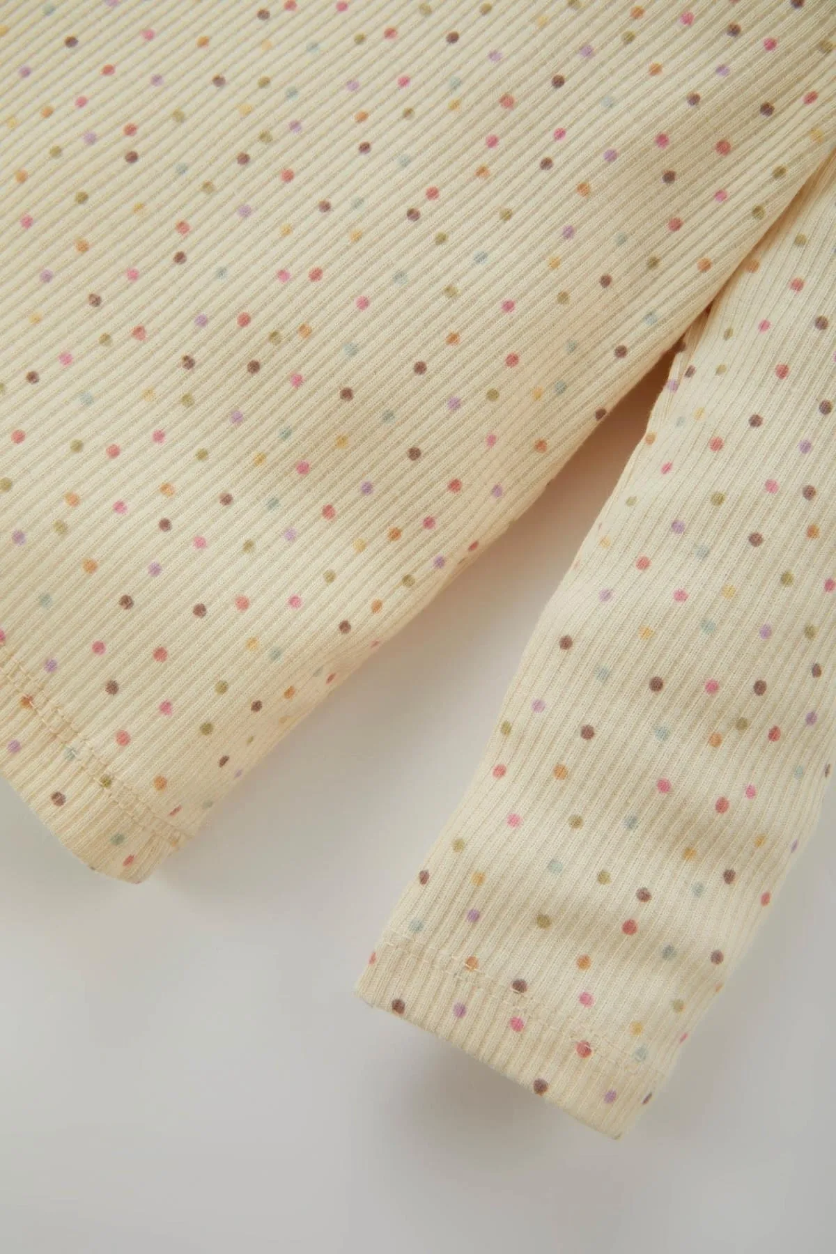 DeFacto  Langarm-Pyjama-Set mit gepunktetem, geripptem Camisole für Babys und Mädchen