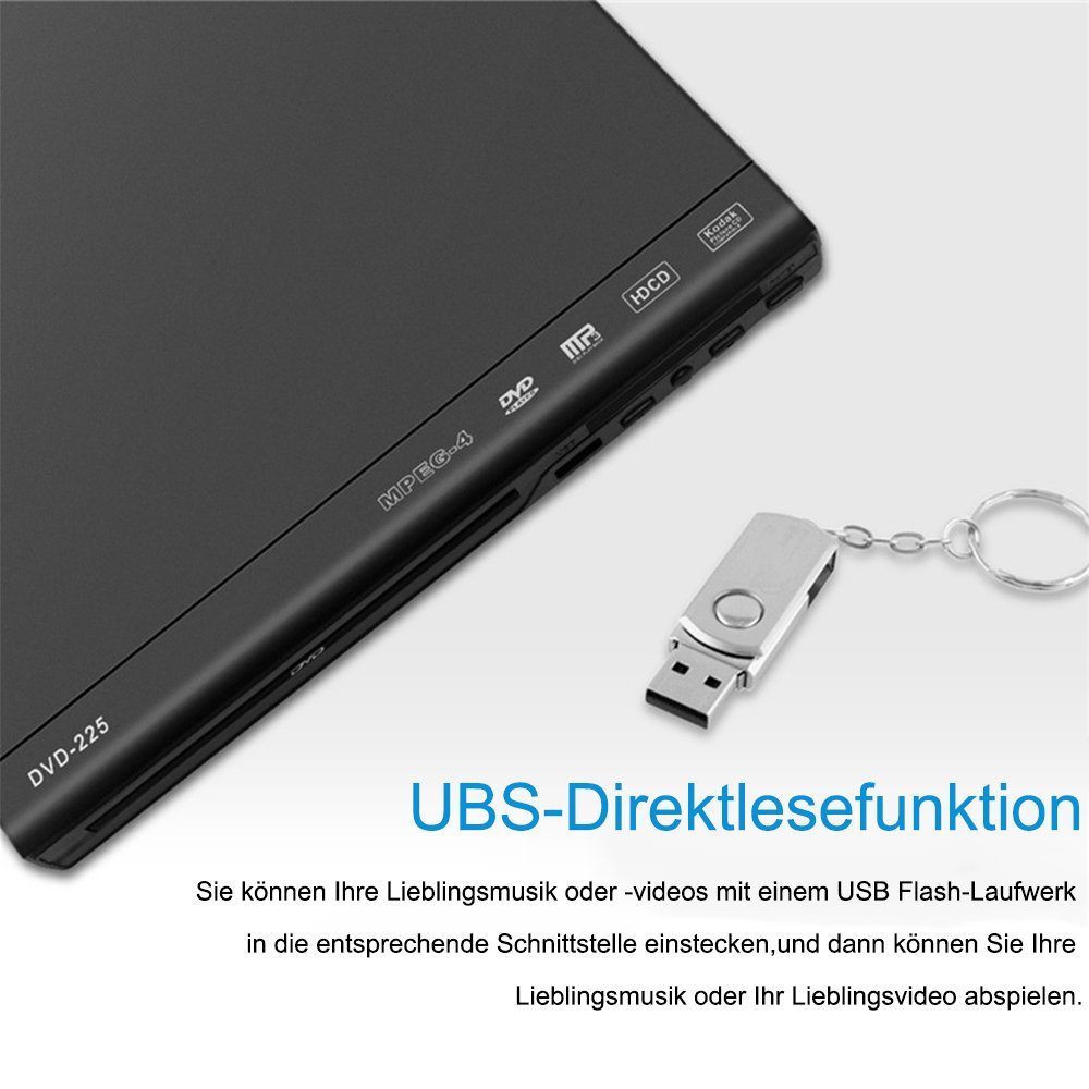 ombar DVD-Player für TV,Regionsfreier DVD-Player CD-Player mit Fernbedienung DVD-Player