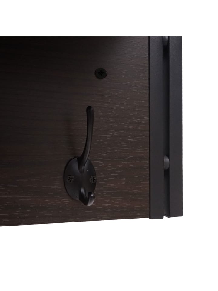 MCW Wandgarderobe A27 mit 4 Haken, Dunkelbraun günstig kaufen onesize