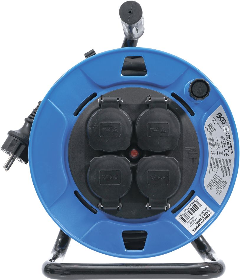 Rolă de cablu BGS 3375 25 m 3 x 1,5 mm² 4 prize cu capac de protecție IP 44 3500 W